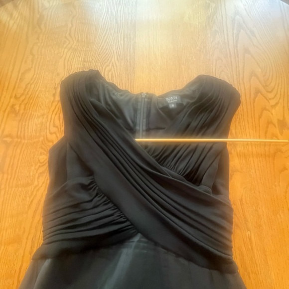Tadashi Shoji Collection Silk Taffeta A-line Black Party Dress Cross Top Size 8 - Picture 13 of 13